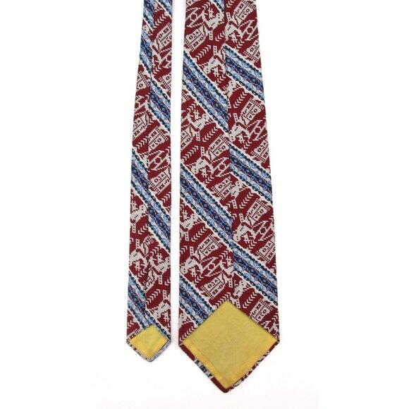Vintage 70s Wide Tie Lot Egyptian Warrior Geometric Tribal Print Retro Neckties - Picture 5 of 16
